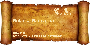 Mukera Marianna névjegykártya